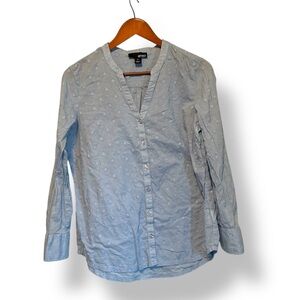 [erika] Light Blue Polka Dot Button Down Blouse